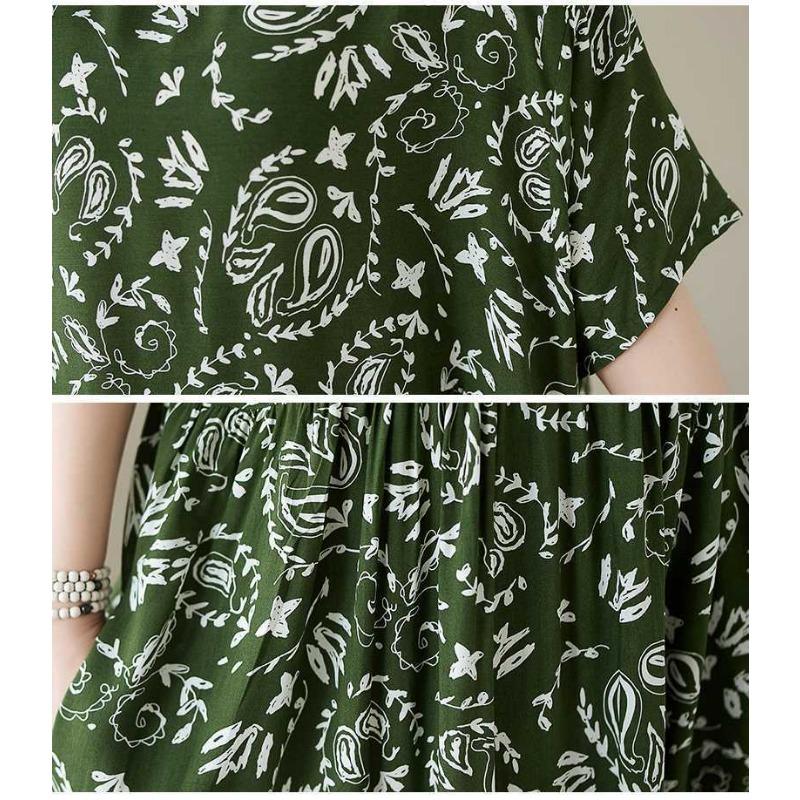 Simple Fashion Plus Size Round Neck Printed Dress