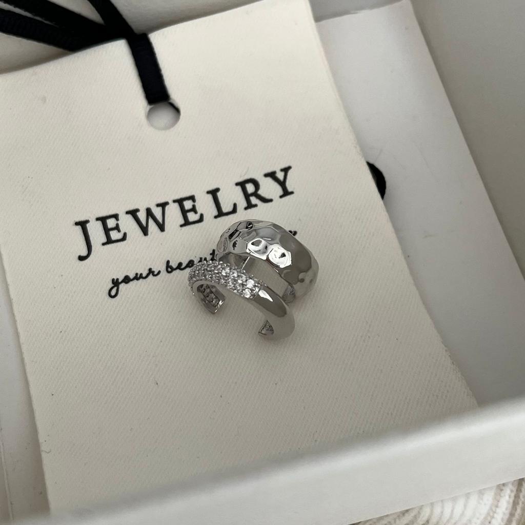 Fake Piercing Earcuff Double Circle Ear Cuff Faux Earrings for Women Man Hiphop Vintage Cuffs Earclips Accessories Korean Fashio