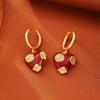 [Oil Painting Love Song] French exquisite oil drip enamel flower love ear buckle necklace retro light luxury fashion suit