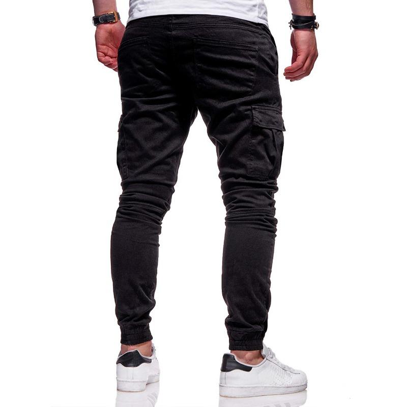 Men Solid Drawstring Loose Casual Athletic Long Jogger Pants