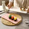 Japanese Ceramic Sushi Plate Rectangular Home Dining Dish Fruit Tray Plum Blossom Design