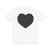 Black Floral Heart T-Shirt, Rose Heart Back Graphic Tee, Minimalist Aesthetic Shirt, Grunge Style Apparel, Dark Floral Gift