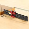 Woodworking Ruler Pocket Ruler Layout Tool Aluminum Alloy Ruler with Slide Stop