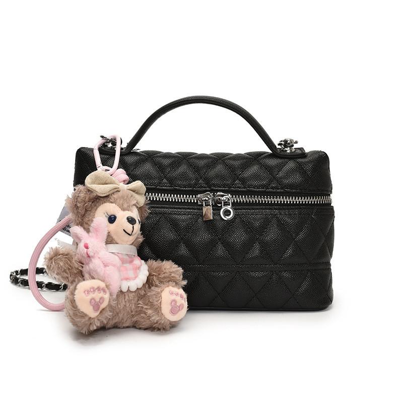 Modern Duffy Pendant Grid Texture Pu Handbag For Urban Daily Use
