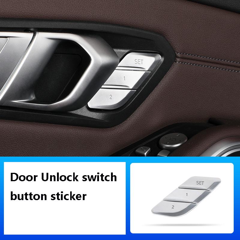 Car Steering Wheel Unlock headlight Buttons frame Covers Stickers Trim for BMW 3 series G20 G28  lnterior Auto
