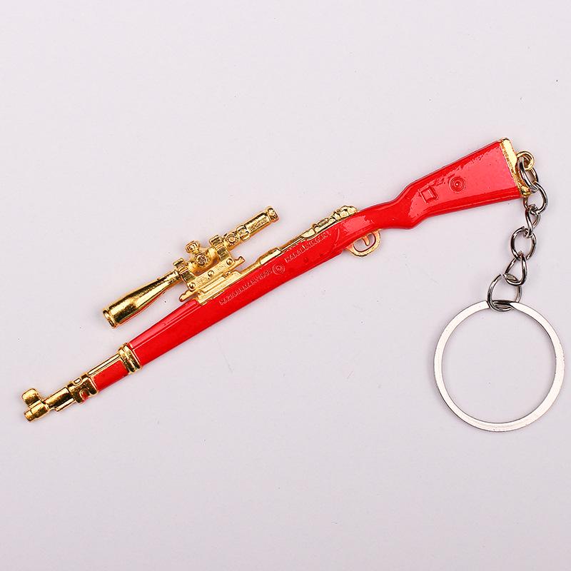 "12 cm PUBG-Schlüsselanhänger: Helm der Stufe 3, Bratpfanne und 98KAWM-Waffenmodell als Geschenk"