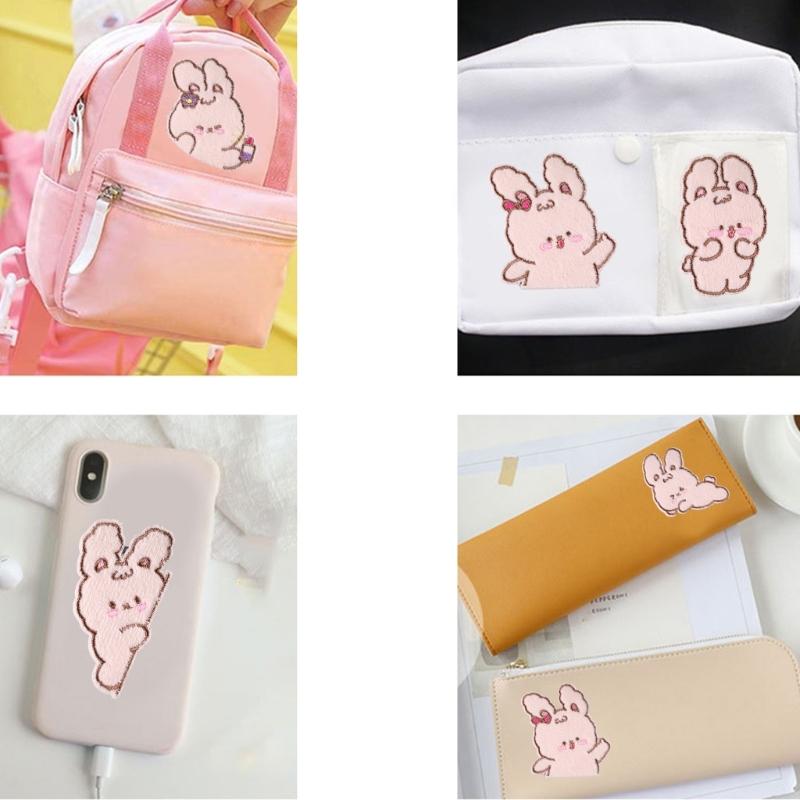 6 Pcs Cartoon Rabbits Iron On Patches Applique Patches Animal Repair Patches Embroidery Patches for Clothes Decoration