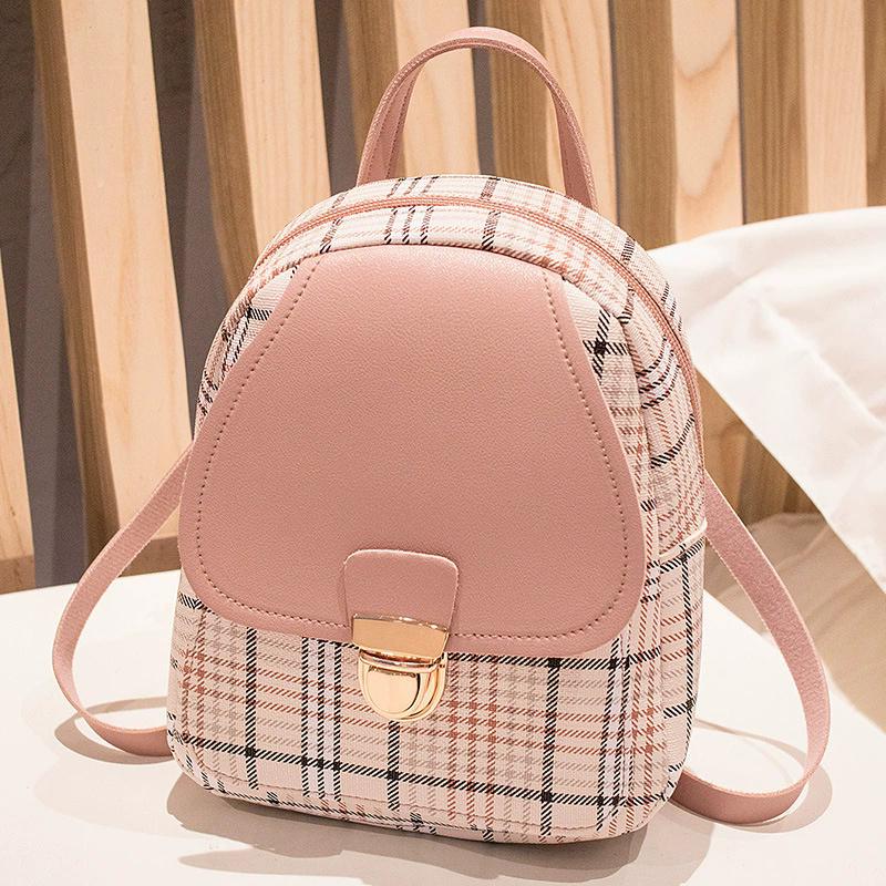 Plaid Backpack for Women, Lightweight Casual Daypack with Adjustable Detachable Straps, Portable Travel School Work Backpack