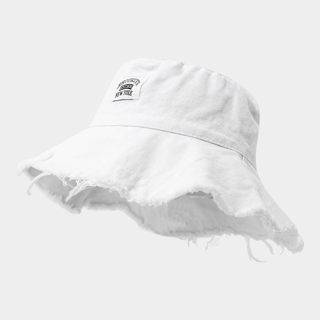 Cappello da pescatore in cotone retrò con ricamo di lettere per stile estivo da spiaggia da donna