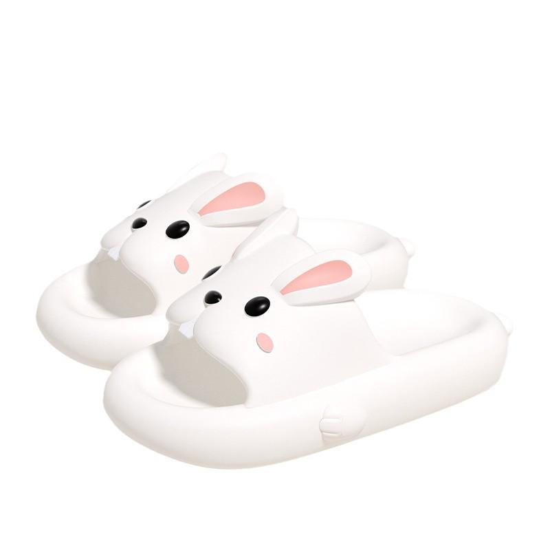 Women's Cute Rabbit Slippers - Summer Indoor Non-Slip, Odor-Resistant Thick Sole for Home & Bath.