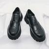 Leather Shoes Patent Leather Shoes Thick Soles Waterproof Oxford Shoes Business Fashion Lace Up Shoes Homme Zapatos De Hombre