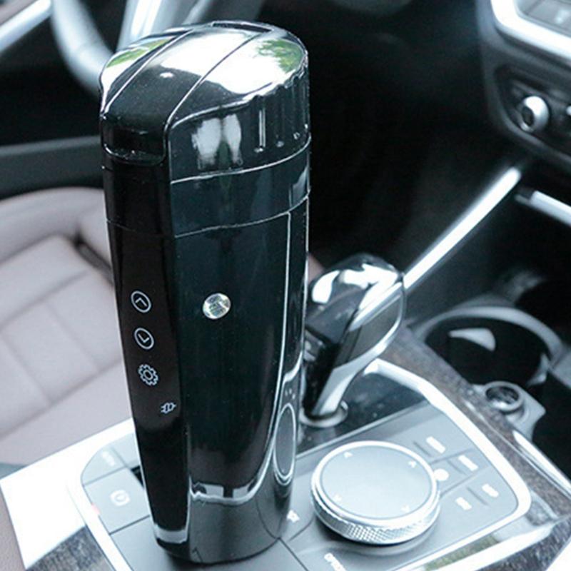 Portable Car Heating Cup Stainless Steel Water Warmer Bottle Car Kettle Coffee Mug LCD Display Temperature 400ML Durable