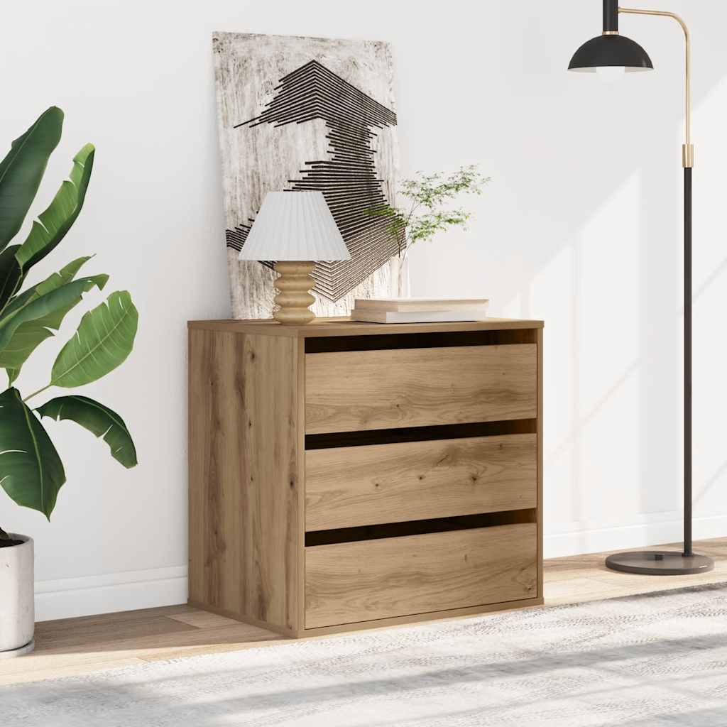 Artisan Oak Chest of Drawers 60 x 41 x 58 cm Engineered Wood
