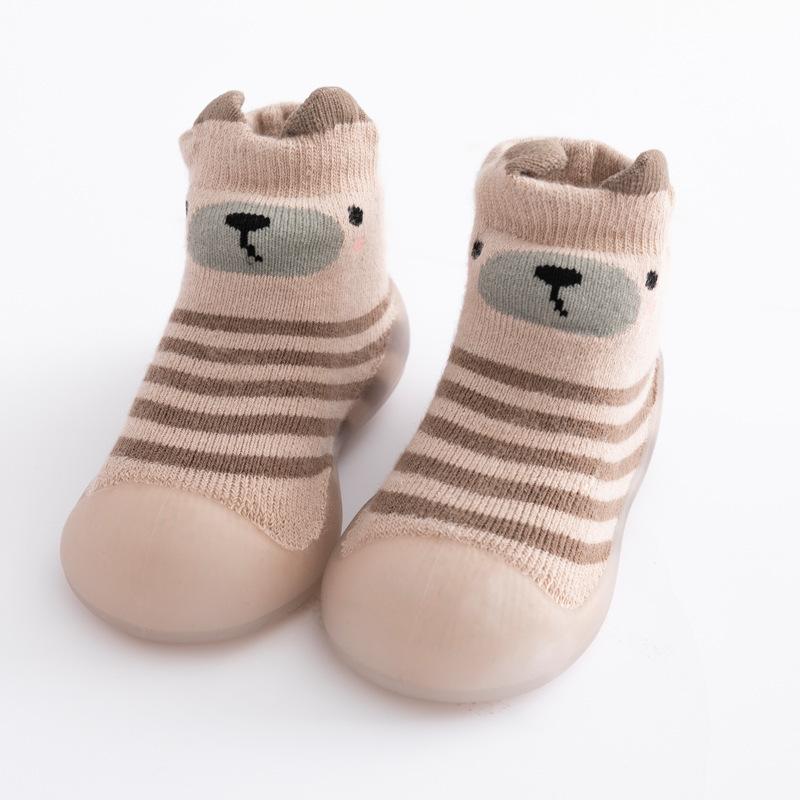 Autumn Winter Thick Warm Baby Anti Slip Floor Socks High Top Shoes Soft Sole