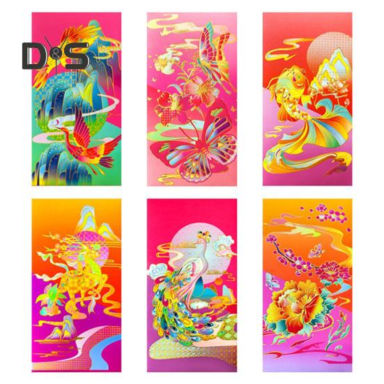 6Pcs Chinese New Year Red Envelopes 2025 Lunar Yera of The Snake Red Money Pocket Spring Festival Lucky Hong Bao