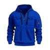 Men's Fleece Warm Hooded Sweatshirt - Chest Pocket Design, Long Sleeved Top, Energetic Style, Cold Resistant Sportswear