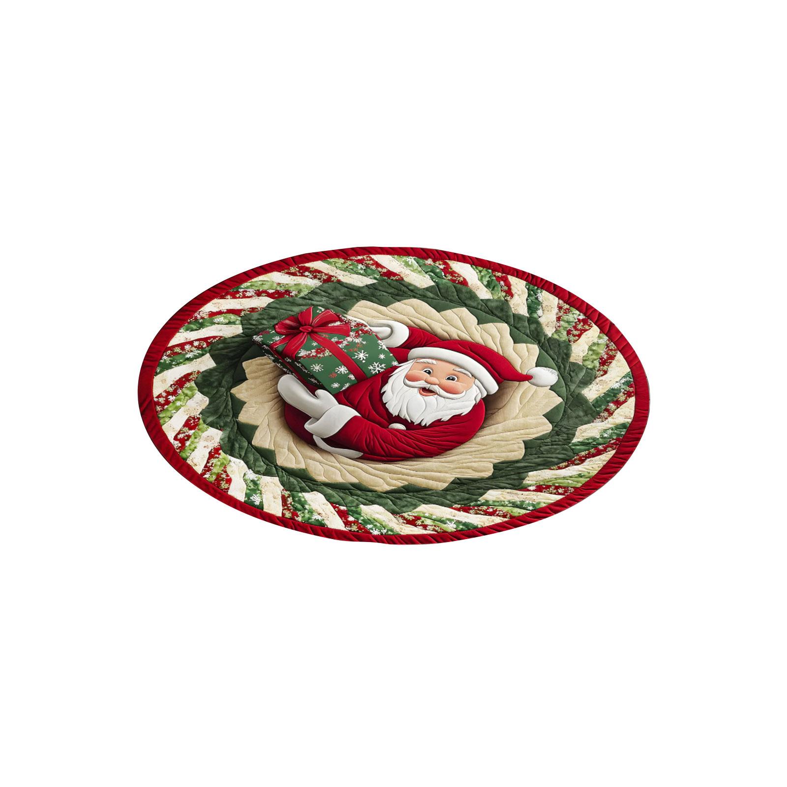 

Christmas Rug - Dark Patterned Themed Decorative Rug, Family Party Gift One Size