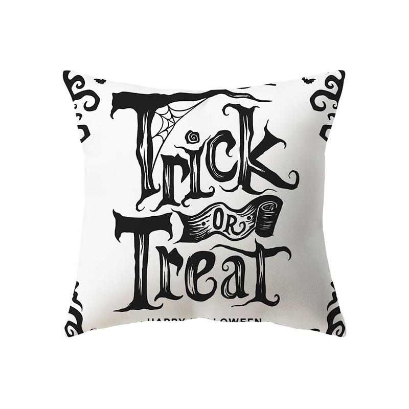 Letter Print Halloween Theme Pillow Cover Sofa Cushion  Holiday Gift Party Decoration Home Decor
