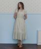 Teuwi Eppen Chiffon Elastic Waist Short Sleeve Long Dress