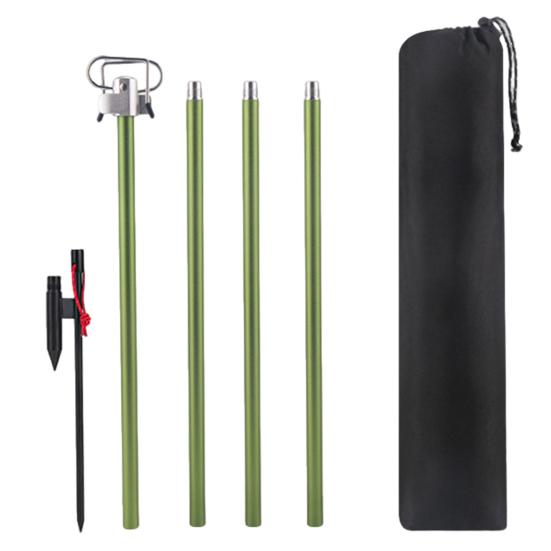 Aluminum Alloy Light Stand with Retractable Hooks High Stability Anti-Shake Rustproof Outdoor Camping Lamp Pole Lantern Stand