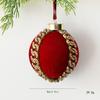 8CM Red Patch Christmas Ball Ornament - DIY Fabric Wrapped Tree Decoration