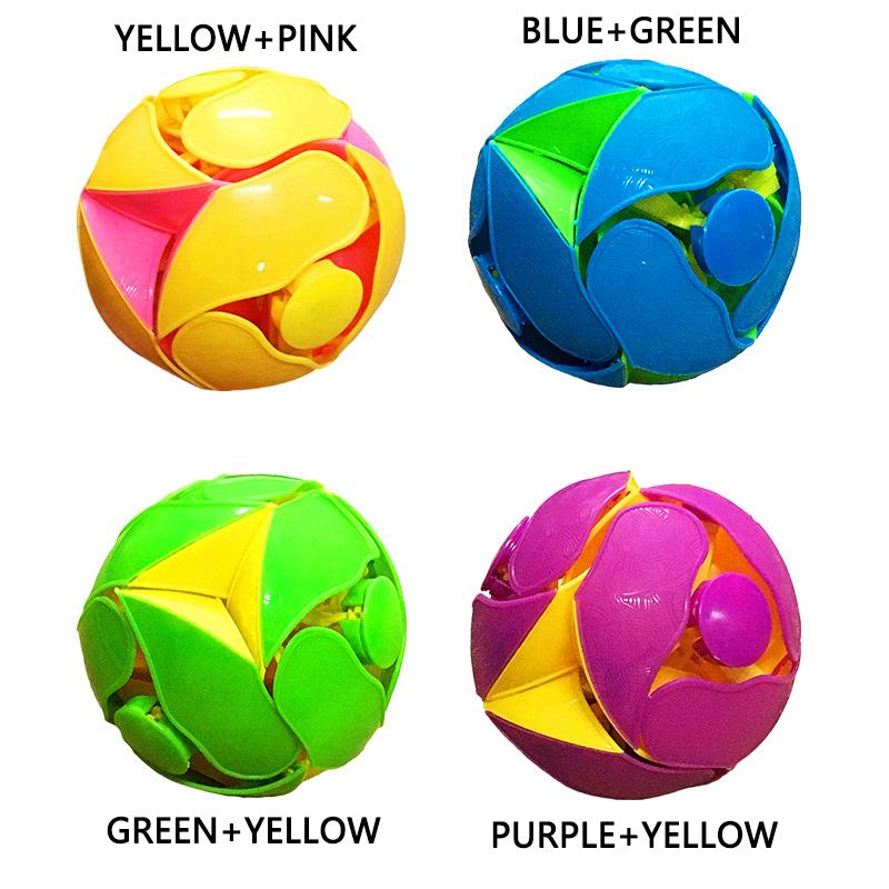 1Pcs Fun Color Changing Ball Toy Hand Throwing Sensory Decompression Accessory For Kids Adults Gift Double Magic Color Ball Toy