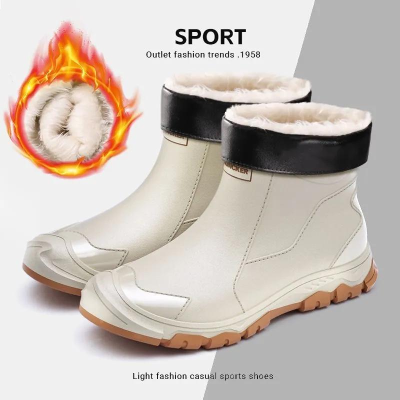 Podzim Zima Pánské Holínky Vodotěsné Gumové Rybářské Boty Dešťové Boty Venkovní Protiskluzové Lehké Boty Odolné Vodotěsné Gumové Rybářské Boty