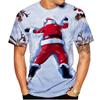 Summer fashion trend Santa Claus 3D printing fun printed T-shirt Christmas Eve casual comfortable short sleeved top