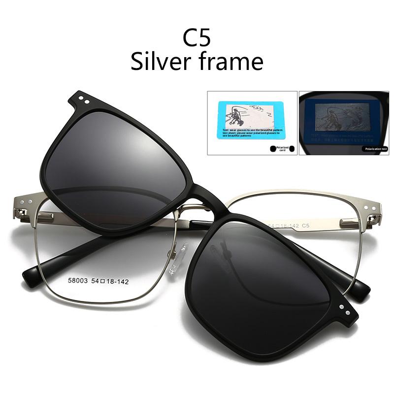 

2 IN 1 Magnetic Sleeve Glasses High Appearance Level Versatile Myopia Glasses Frame Polarized Sunglasses Driving Sunglasses 2 IN 1