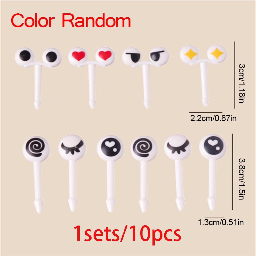 10pcs Animal Cute Fruit Fork Mini Cartoon Kids Snack Cake Dessert Food Pick Toothpick Bento Lunches Party Decor Random Color
