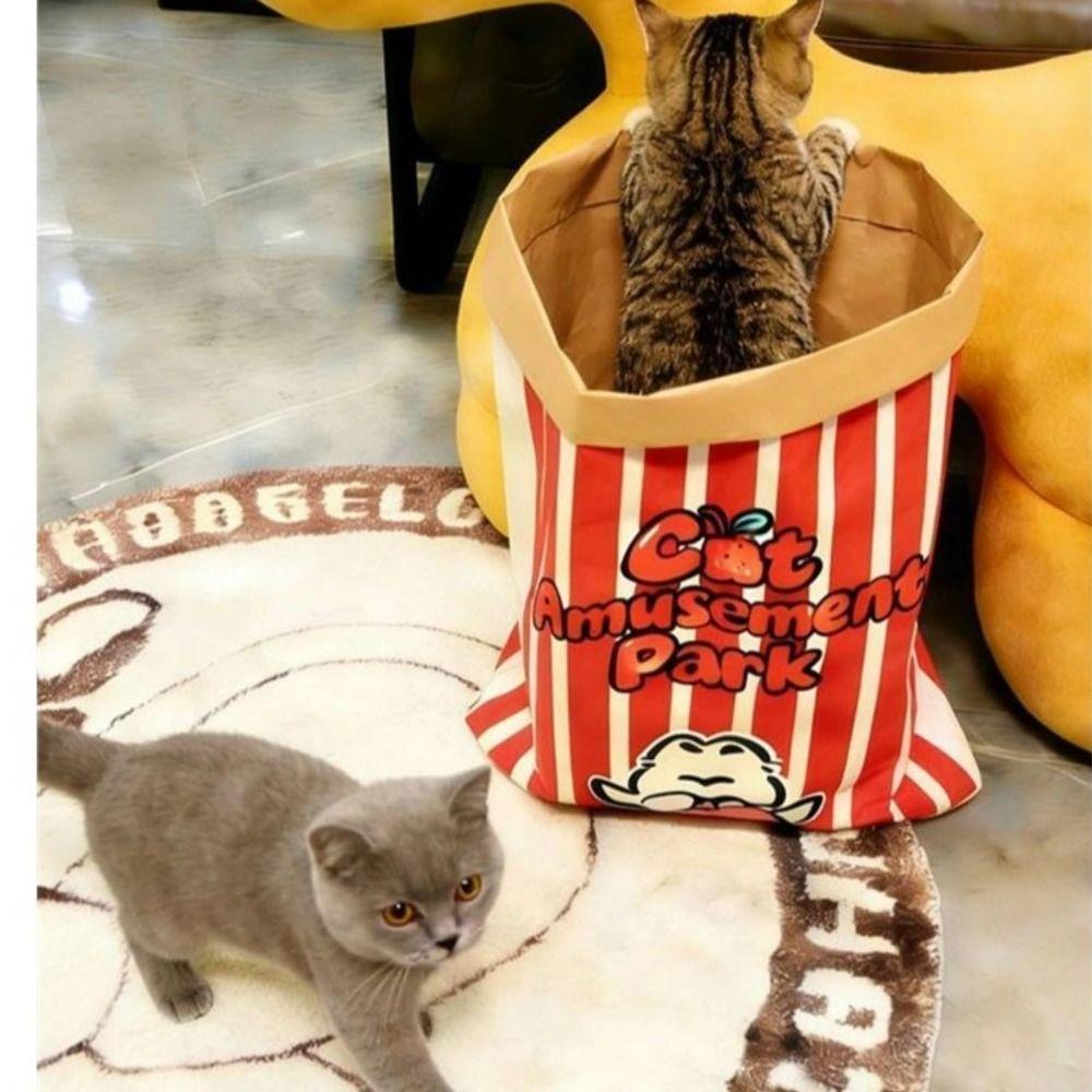 Hide-and-seek Kraft Paper Tunnel Chew Cat and Dog Kraft Paper Bag Creative Kraft Paper Cat Toy