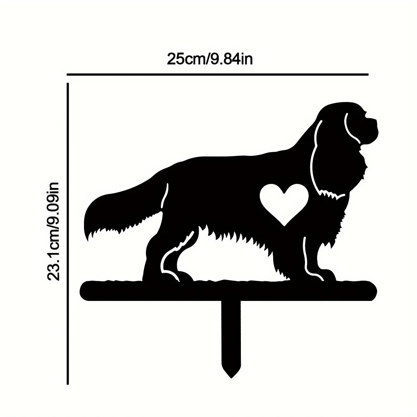 

Колышек для сада для собак - металлический знак для двора Iron Art Silhouette | Креативное украшение двора и сада на открытом воздухе для увековечения памяти питомца светло-серый