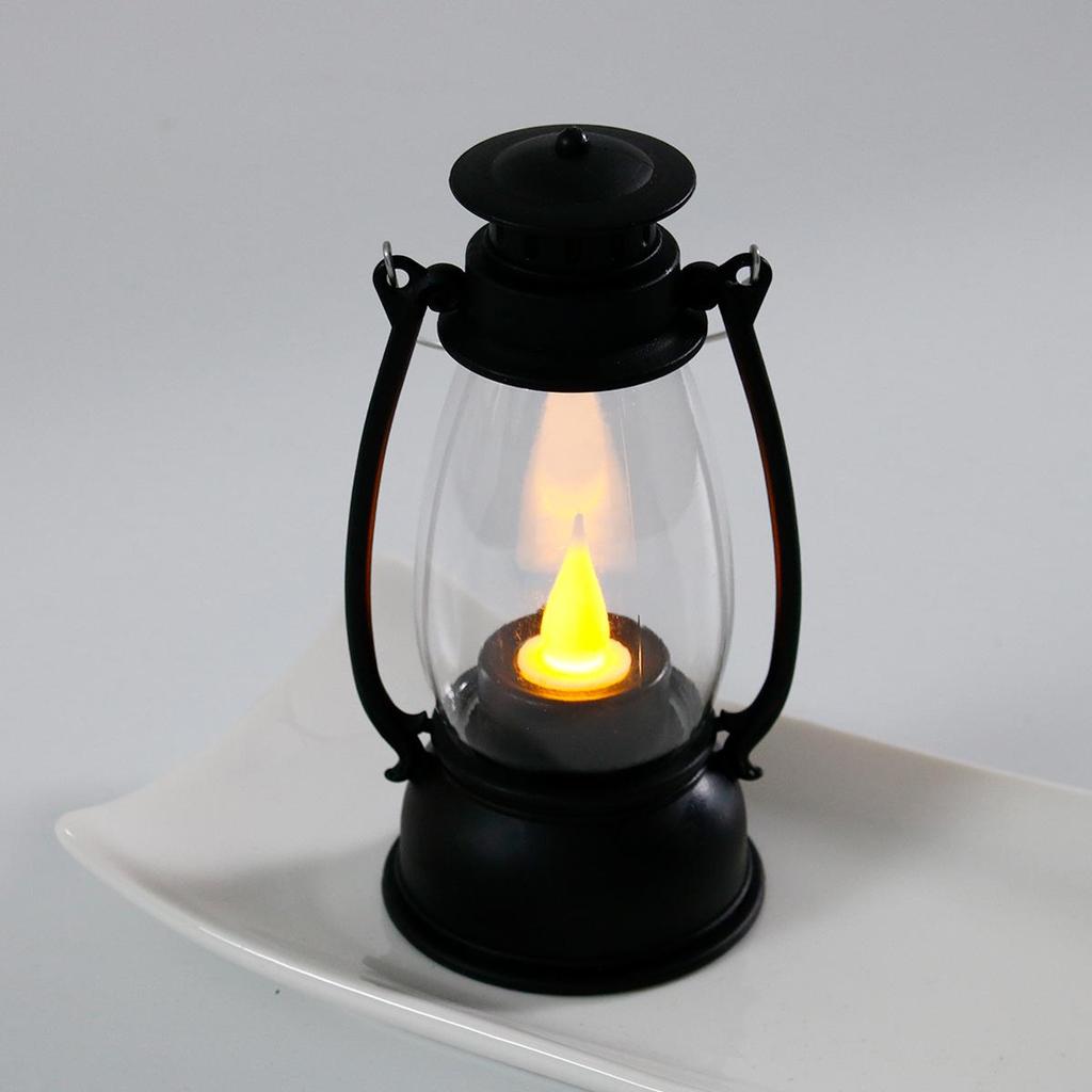 Mini Retro Portable Pony Lantern: Halloween Oil Lamp & Electronic Candle Night Light