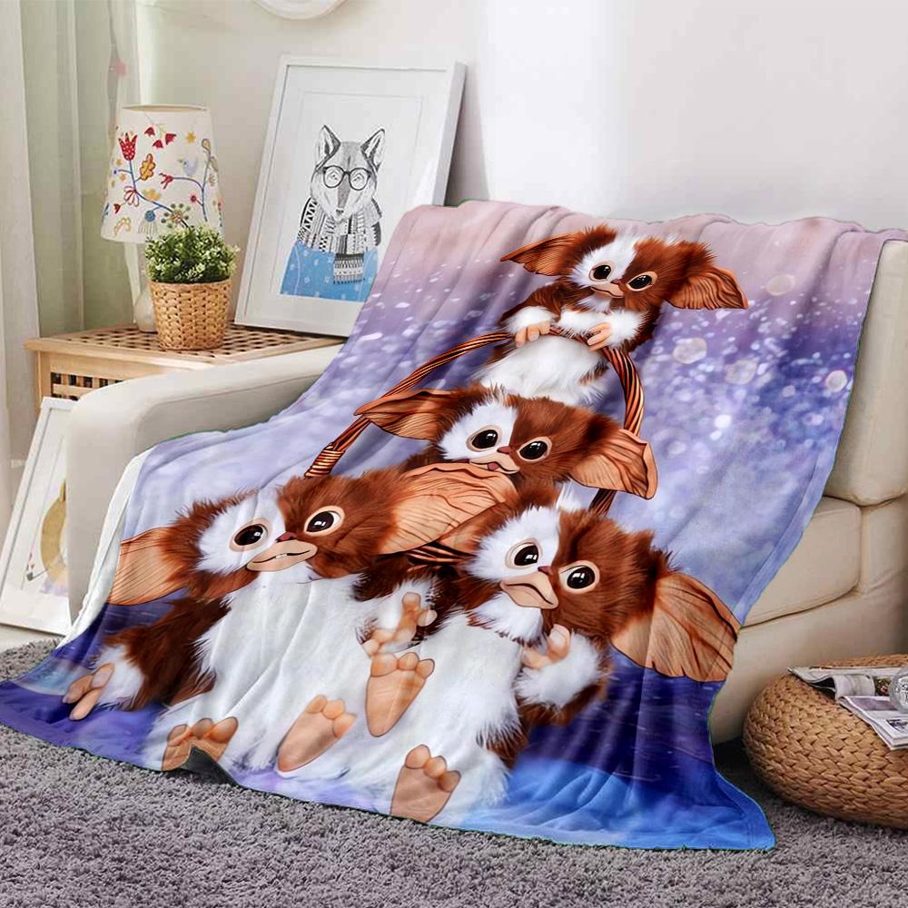 Gizmo Pile Basket Fantasy Flannel Blanket Super Soft Warm Cozy Blanket For Sofa Bed Office Travel Allseason Home Decor Gift
