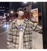 Men's Plaid Woolen Trench Coat: Autumn/Winter Japanese Retro Hong Kong Style, Loose Casual Jacket.