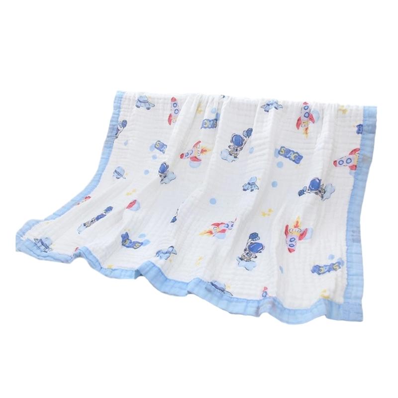 Large Size Infant Bath Blanket High Density Gauze Bath Towel 6-layer for Delicate Skin Quick Drying and Breathable