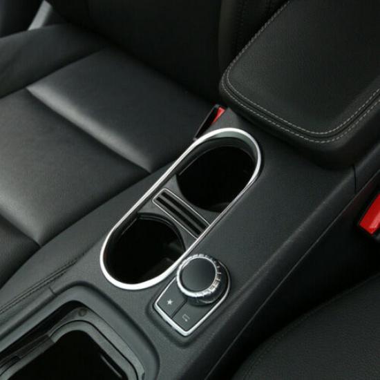 Silver Cup Holder Cover Trim For Benz CLA 200 260 GLA Class W176 W117 2014-2017