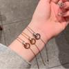 Yupsk 4Pcs/Set Stainless Steel Circles Roman Numbers Necklace Bracelet Earrings for Women Simple Versatile Daily Jewelry