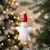 Soft Plush Decorative Figures Christmas Gnome Star Ornaments, Sparkly Faceless Dwarf Hanging Decoration with Knitted Sparkling Sequin Decor