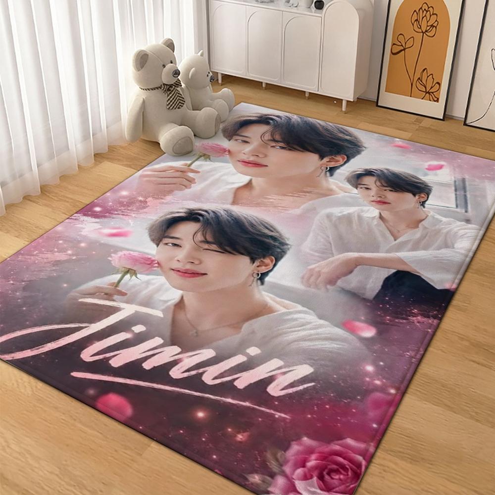 Jimin Pink Roses Carpet Soft Rug Plush Rug 8X10 Rug Living Room Rug Hallway Runner Noise Reducing