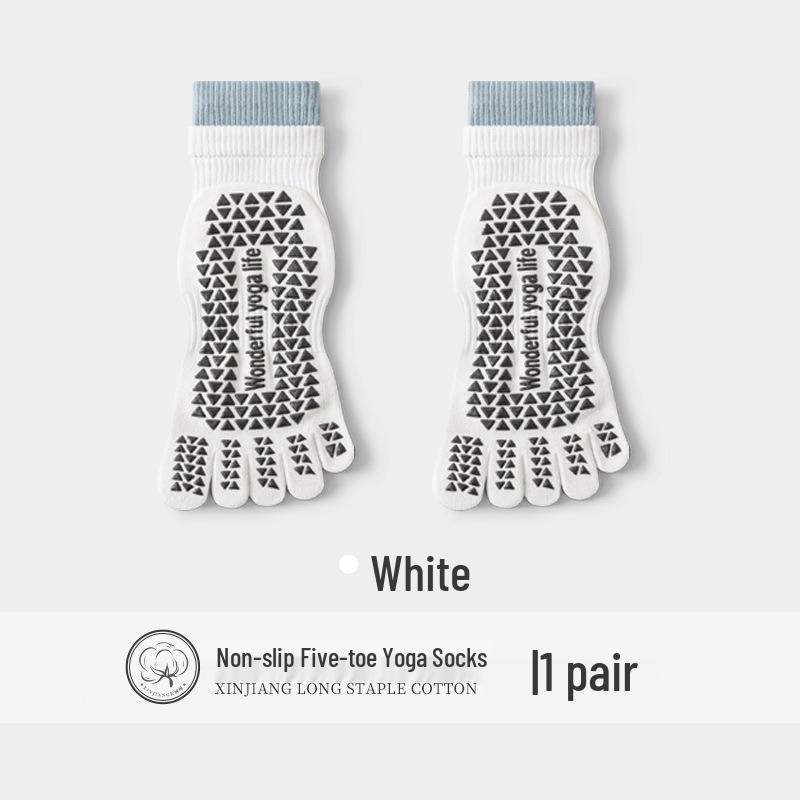 Women's Non-Slip Five-Toe Yoga & Pilates Socks - Professional Cotton Split-Toe Design