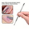 Double-Headed Nail Pusher Stainless Steel Cuticle Remover Exfoliation Prep Tool Clean Dead Skin Circle Bevel Shovel Manicure Pen