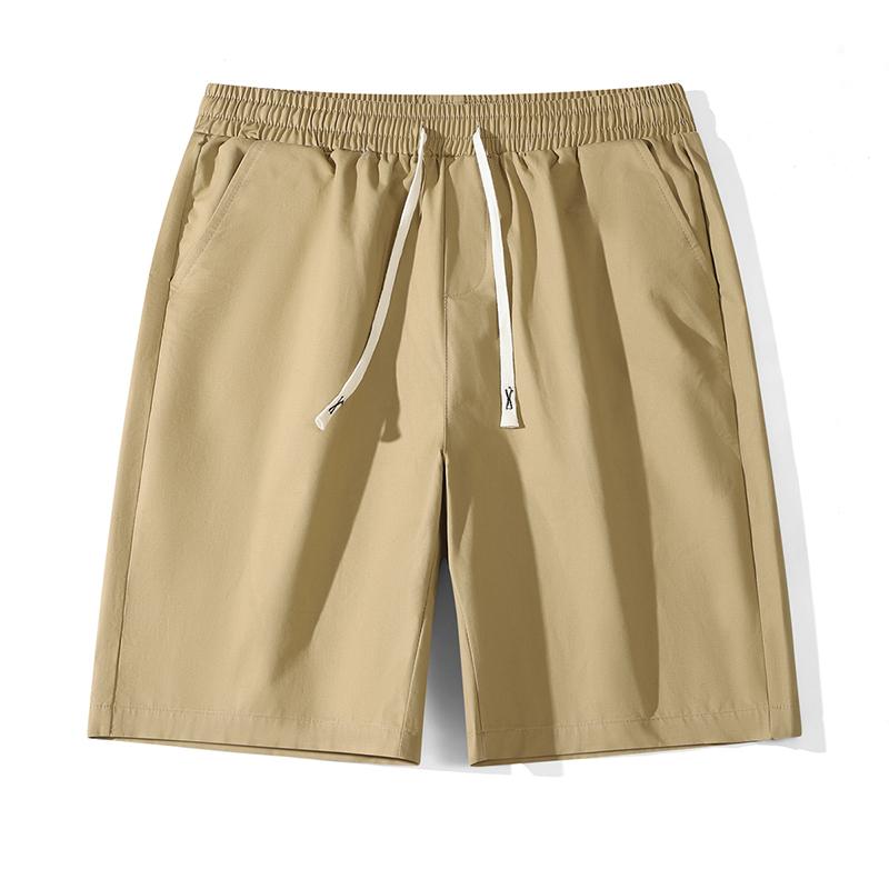 Solid Color Pure Cotton Edging Shorts Men's Summer Trendy Loose Basketball Pants Versatile Casual Korean Style Five-point Pants