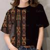 Short-sleeved T-shirt; women's round-neck short-sleeved shirt; 3D printed traditional ethnic clothing