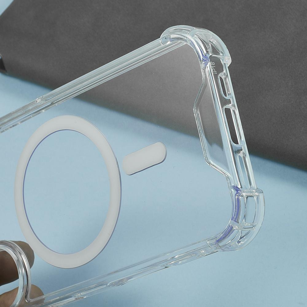 For iPhone 16 Plus Clear Phone Case Compatible with MagSafe 1.5mm Shockproof Back Cover