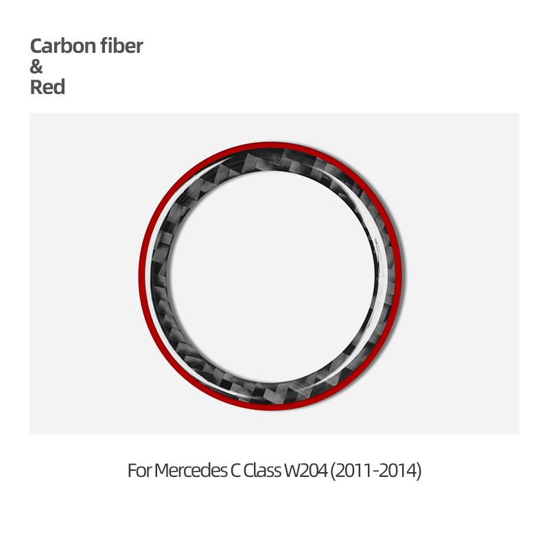 For Mercedes Benz W204 W205 A C Class GLA CLA GLC Ignition Switch Key Hole Ring Trim Carbon Fiber Sticker Car Interior Accessory