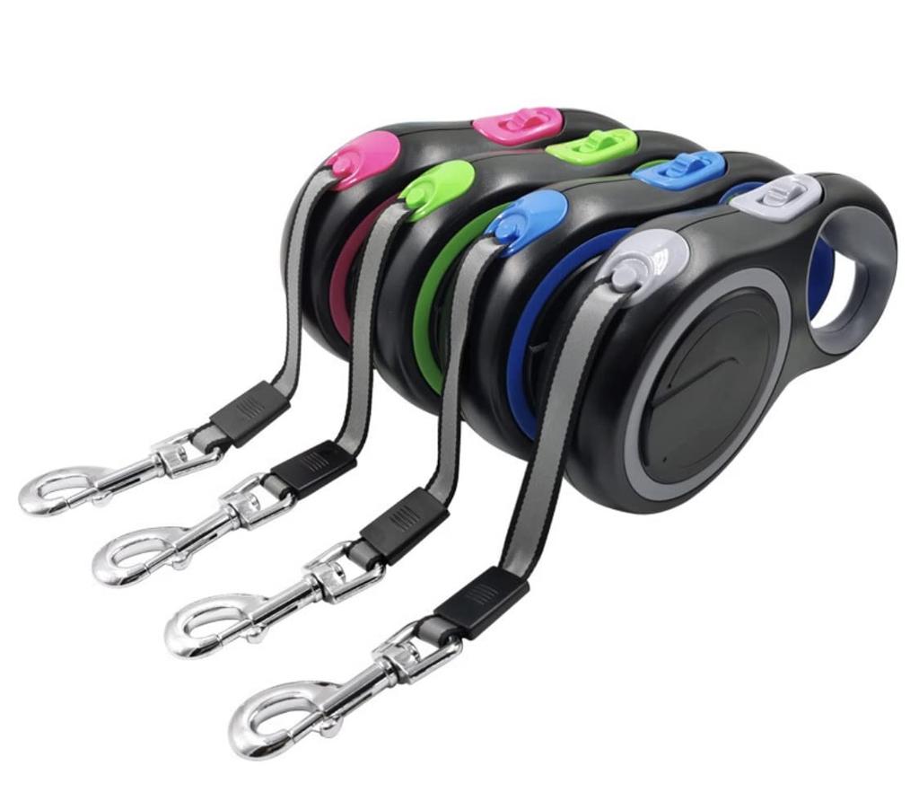 Retractable Lead for Medium and Large Automatic Lobster Claw [AliAman] Small, Dogs, Retractable, 8m, 50kg, Winding, Tape, (Gray)