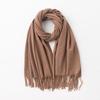Women's Super Soft Solid Color Tassel Scarf: Warm, Versatile, High-Quality Shawl for Autumn/Winter