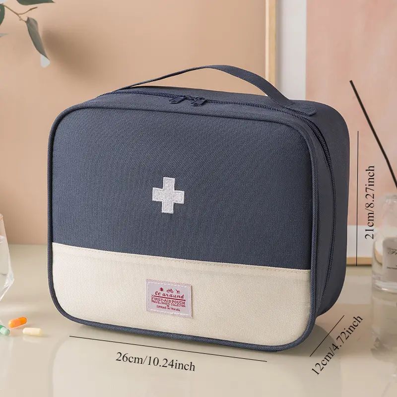 Portable Medical Bag Durable Waterproof Medicine Bag Travel Home Portable First Aid Kit with Sufficient Storage Space 1PC