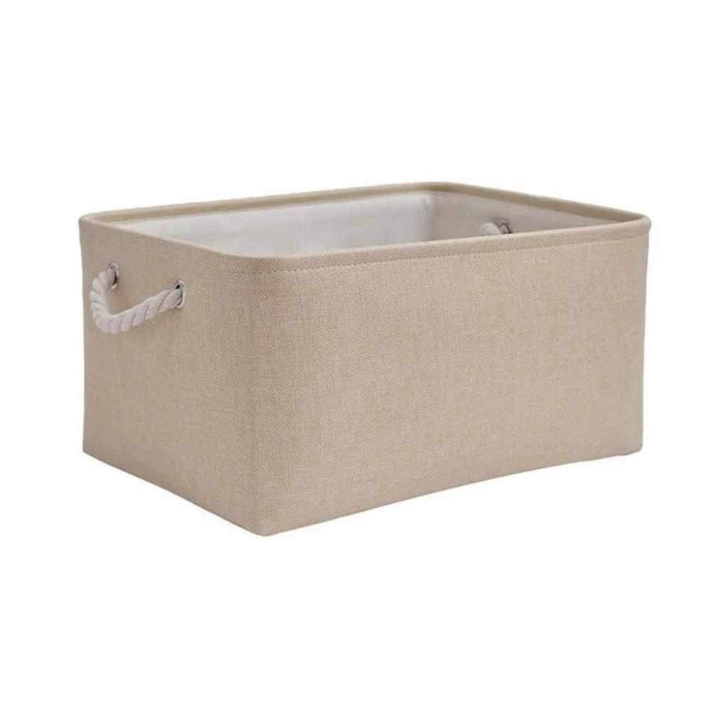 Storage Bins Collapsible Laundry Basket Portable Linen Folding Storage Baskets with Handle Rectangular Toys Storage Box Bedroom бежевый 2450₽